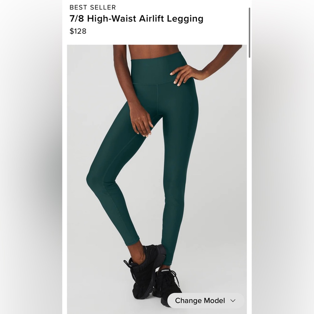NWT - Alo High Waist Airlift Leggings in Midnight Green (XS)